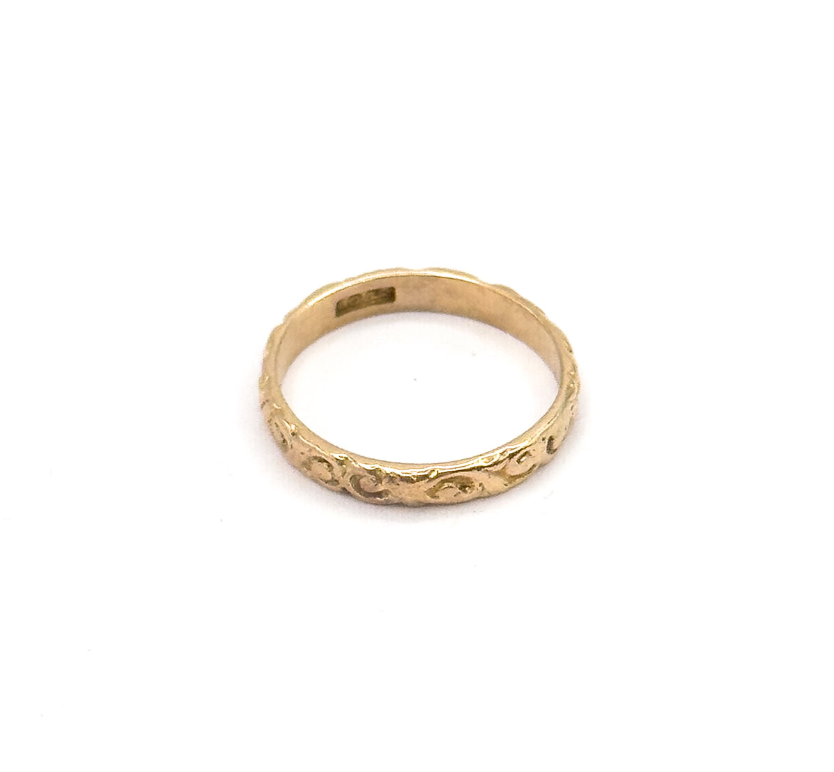 Art Nouveau Swirl Baby Ring in 12K Yellow Gold