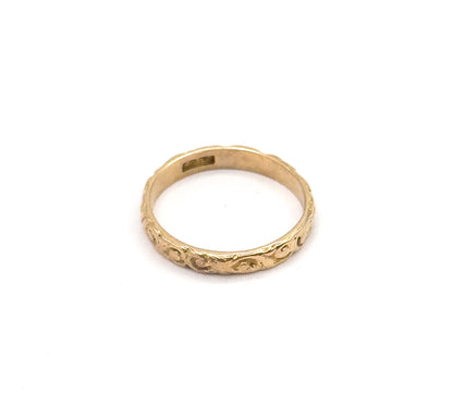 Art Nouveau Swirl Baby Ring in 12K Yellow Gold