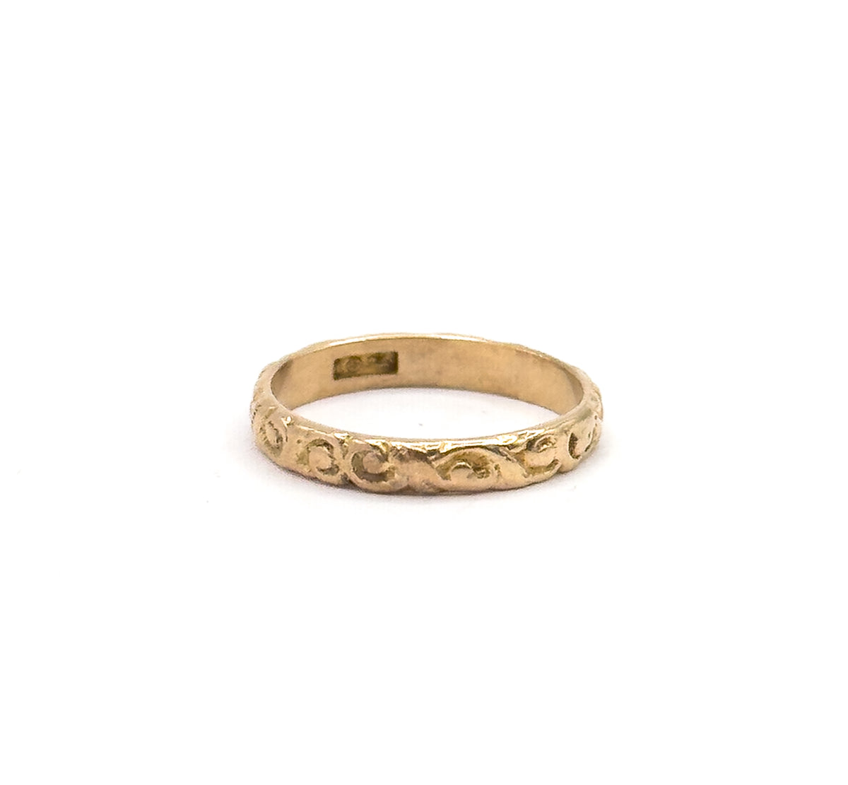Art Nouveau Swirl Baby Ring in 12K Yellow Gold