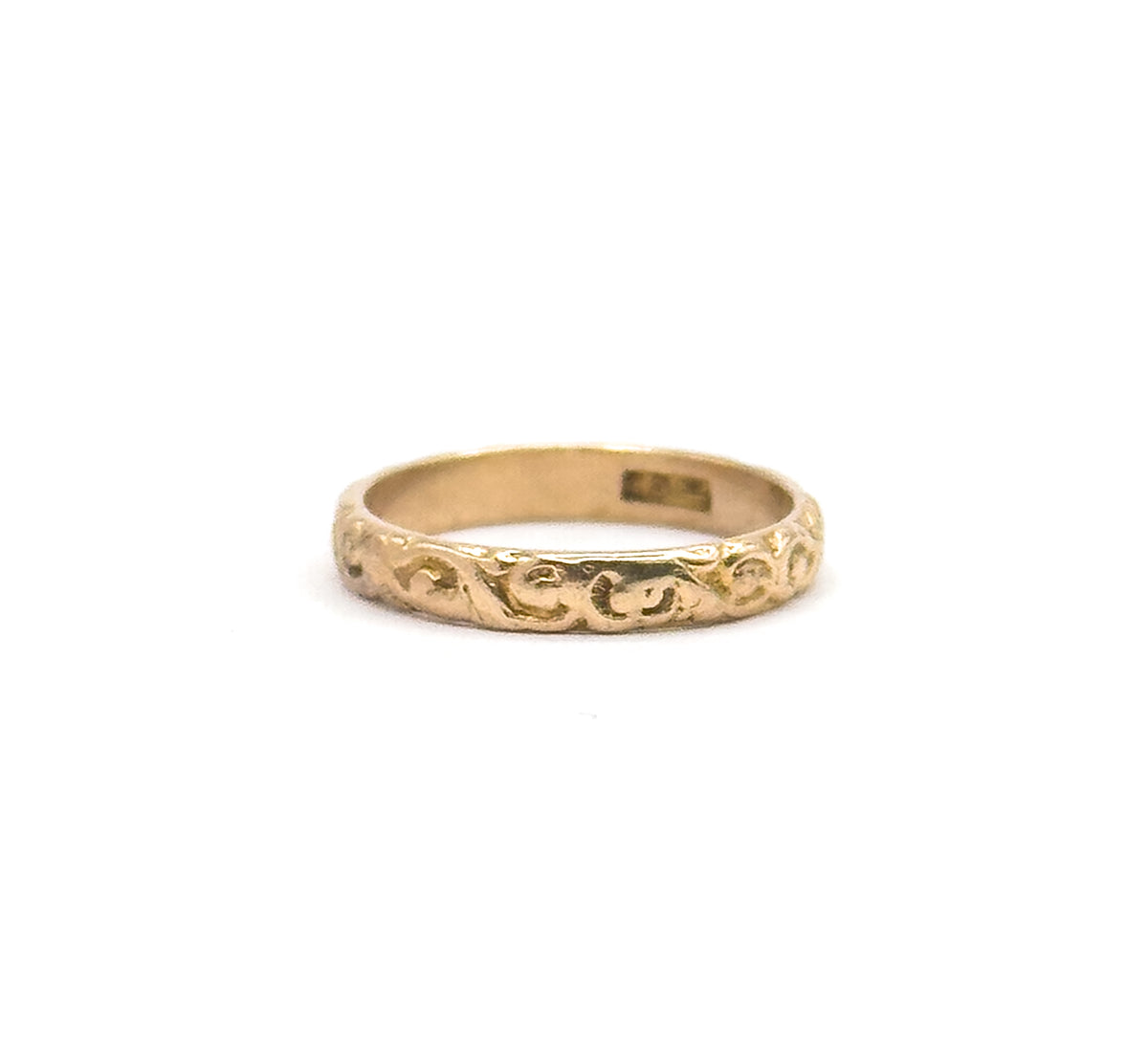 Art Nouveau Swirl Baby Ring in 12K Yellow Gold
