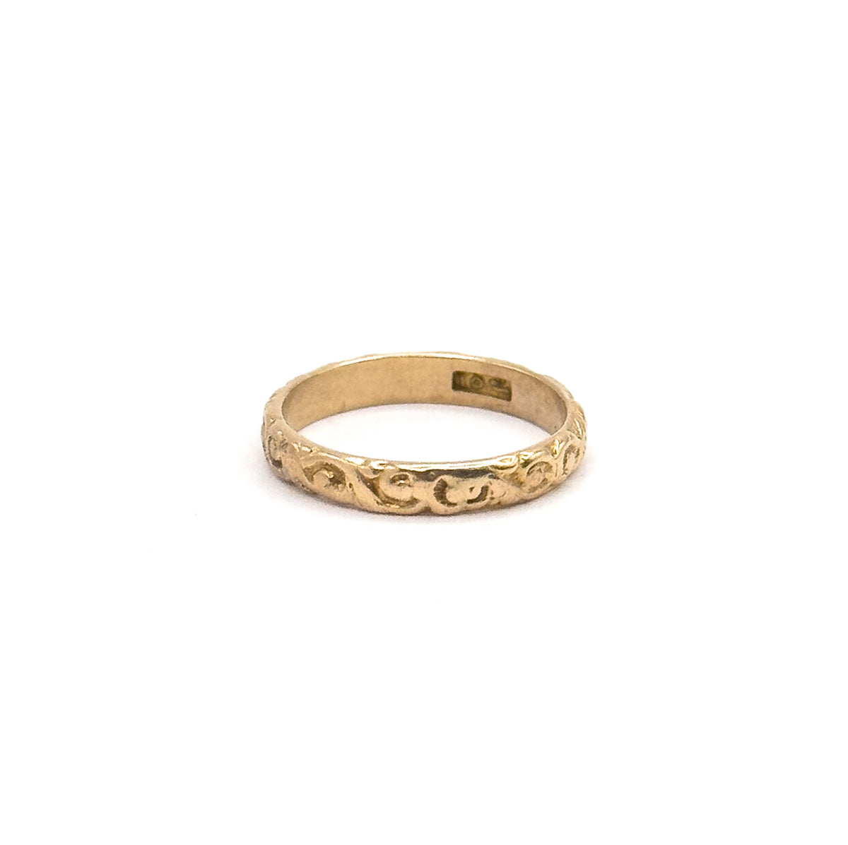 Art Nouveau Swirl Baby Ring in 12K Yellow Gold