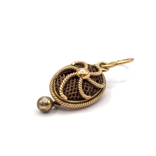 Victorian Woven Hair Work Sentimental Earrings