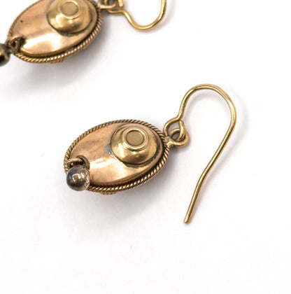Victorian Woven Hair Work Sentimental Earrings
