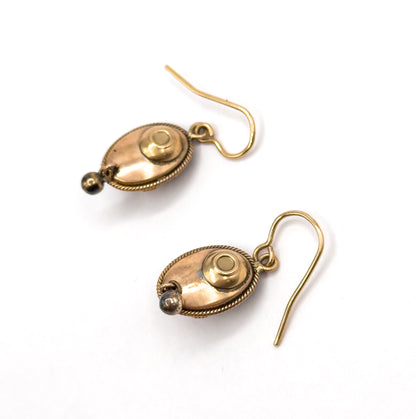 Victorian Woven Hair Work Sentimental Earrings