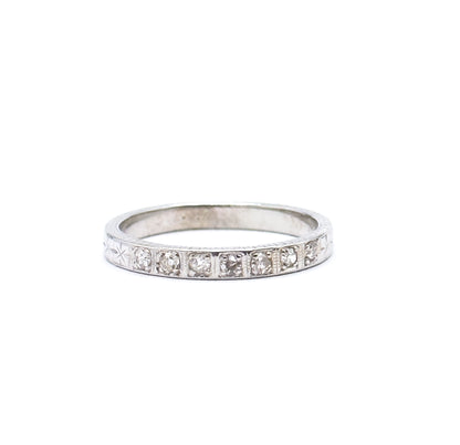 Art Deco Diamond Band in 16K White Gold