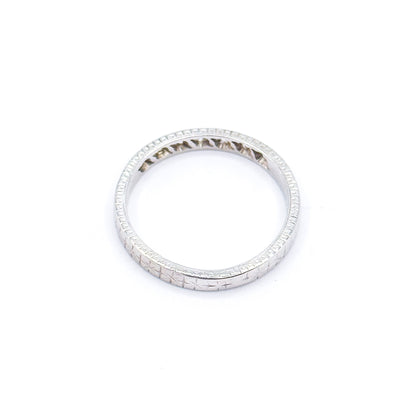 Art Deco Diamond Band in 16K White Gold