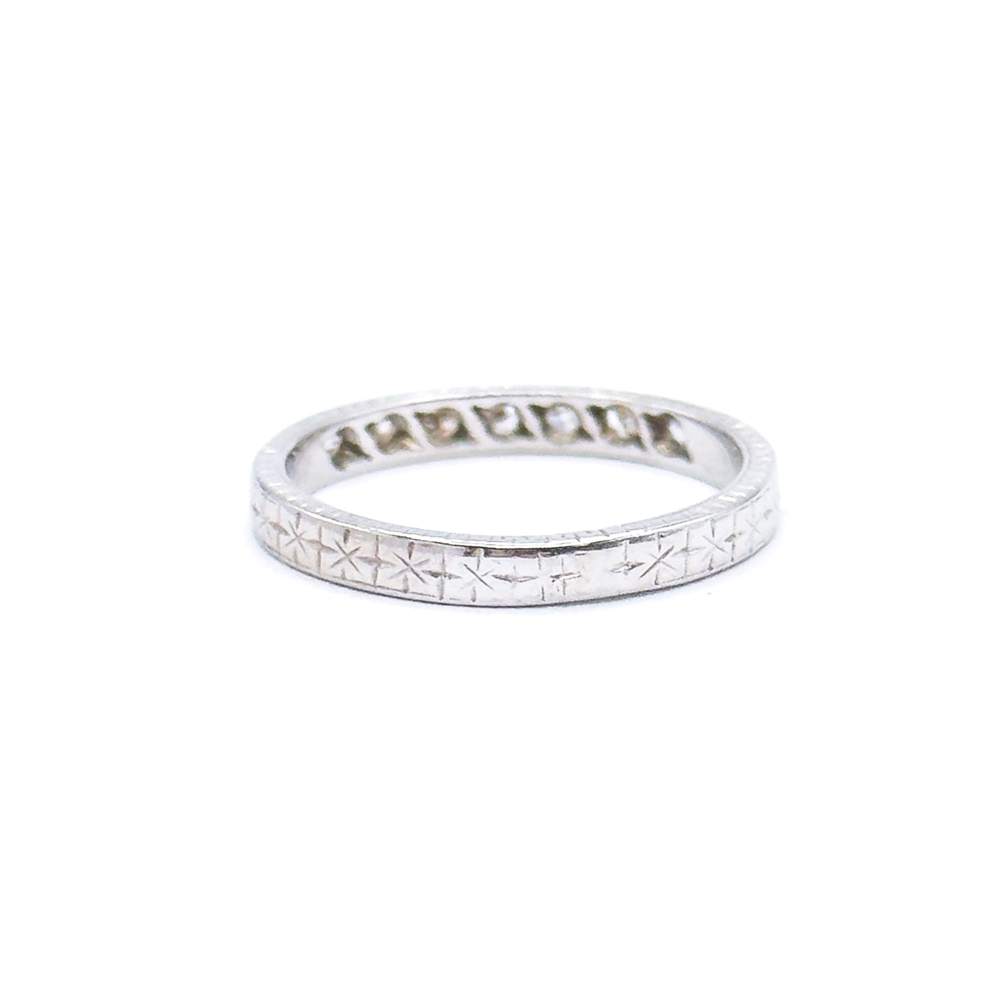 Art Deco Diamond Band in 16K White Gold