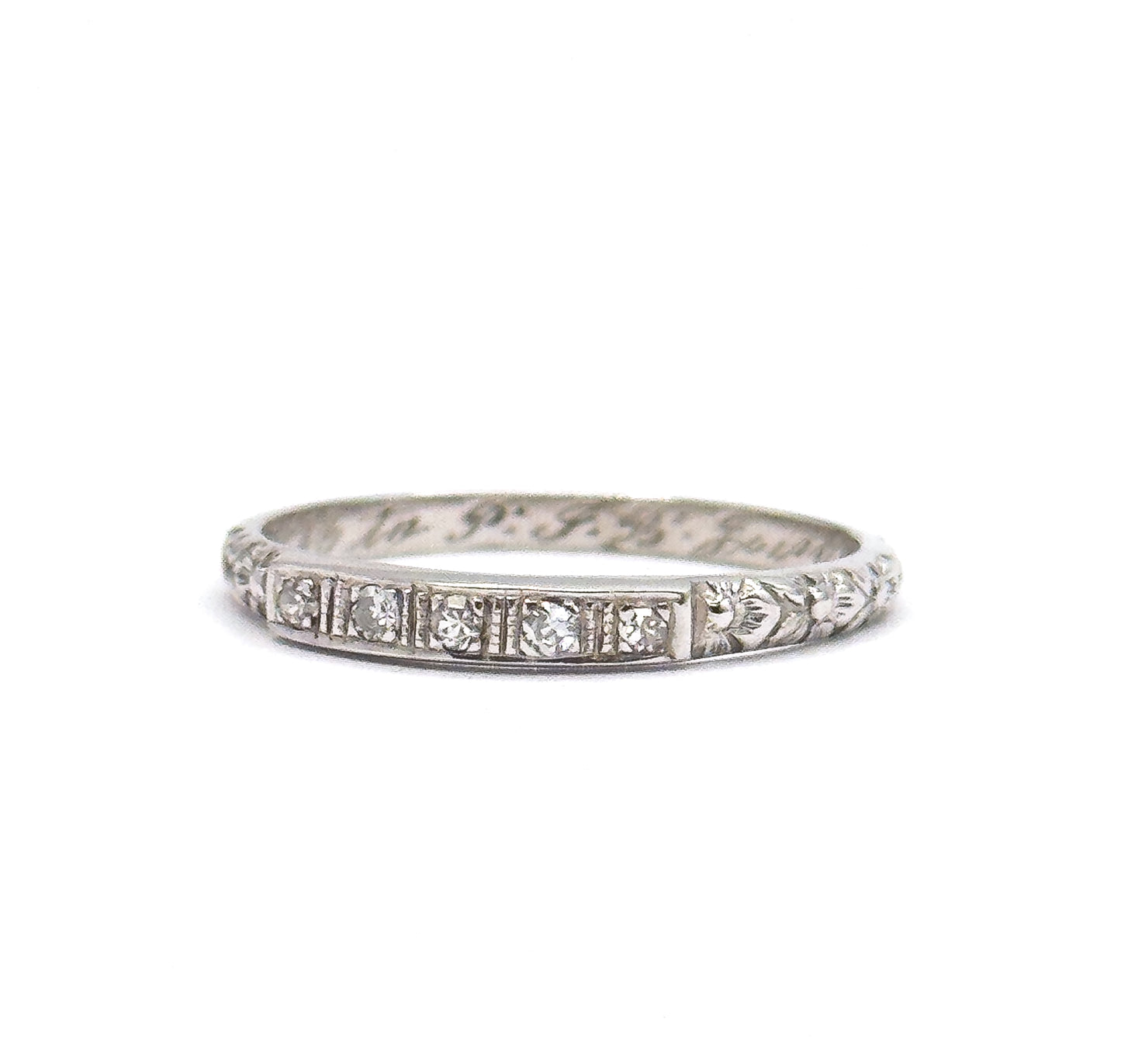 Edwardian Diamond Eternity Band in 18K White Gold