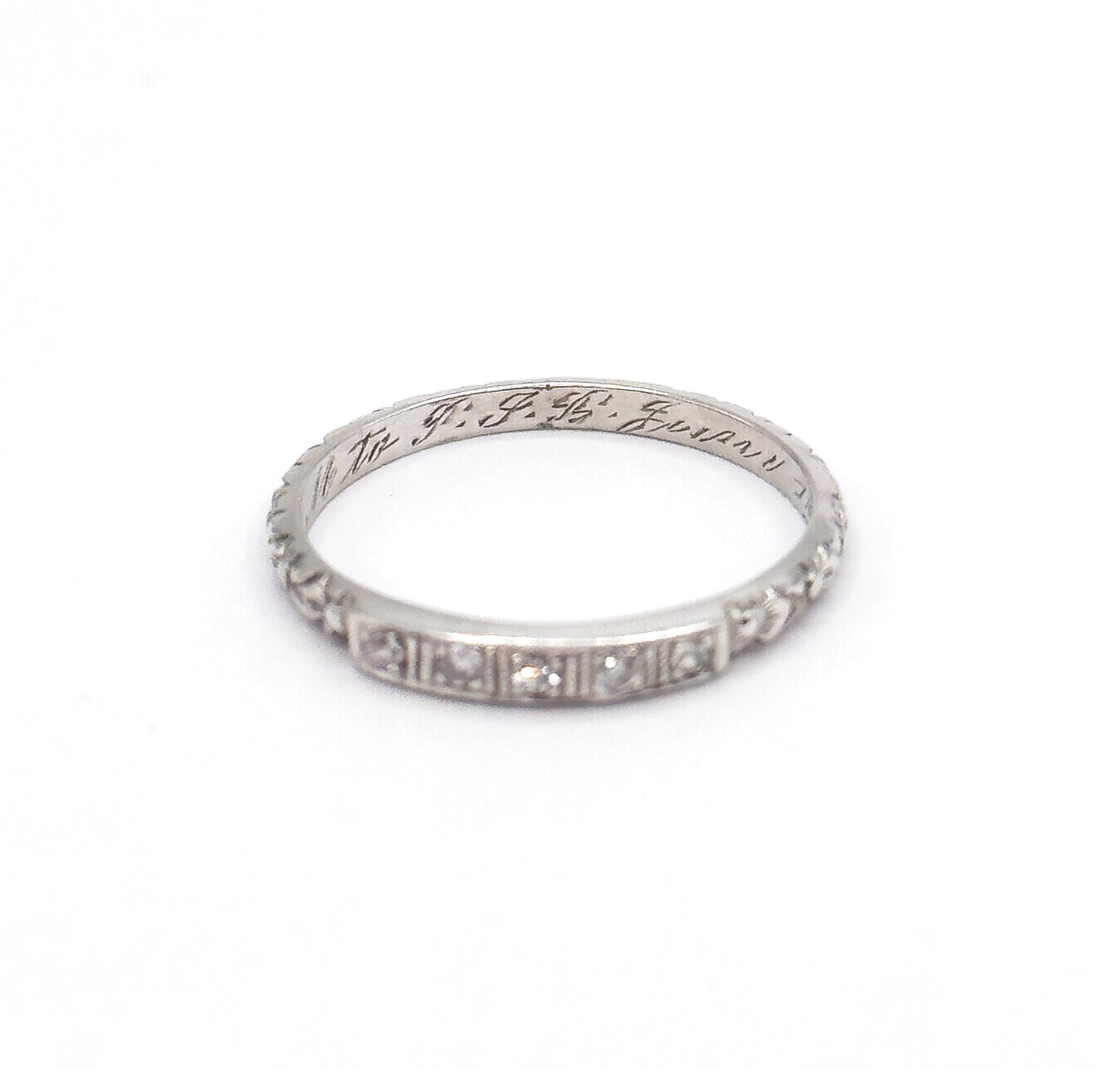Edwardian Diamond Eternity Band in 18K White Gold