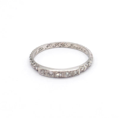 Edwardian Diamond Eternity Band in 18K White Gold