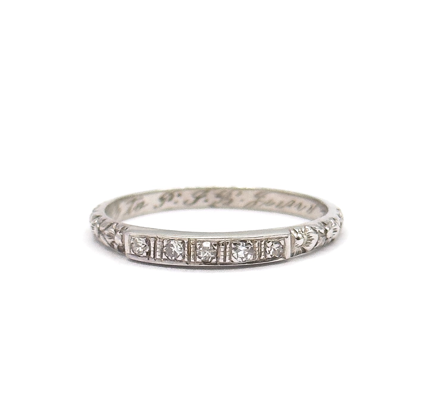 Edwardian Diamond Eternity Band in 18K White Gold