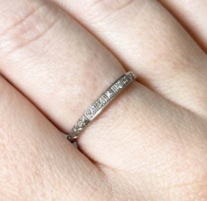 Edwardian Diamond Eternity Band in 18K White Gold