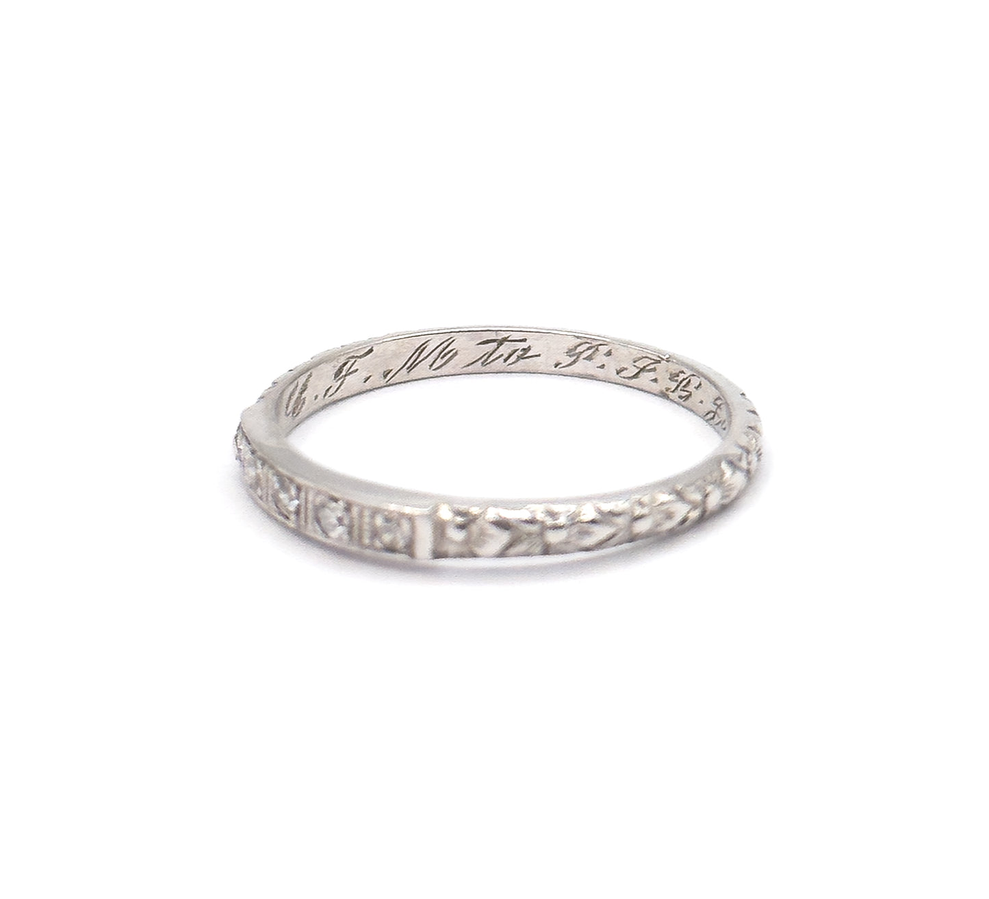 Edwardian Diamond Eternity Band in 18K White Gold