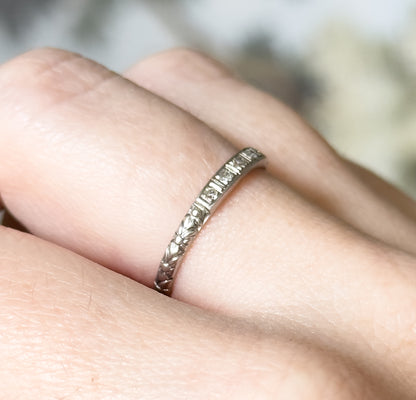 Edwardian Diamond Eternity Band in 18K White Gold