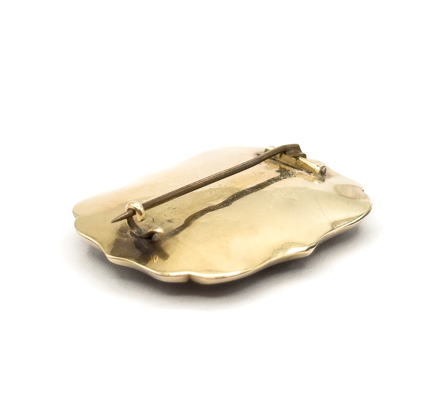 Victorian Woven Hair Memorial Brooch in Yellow Gold