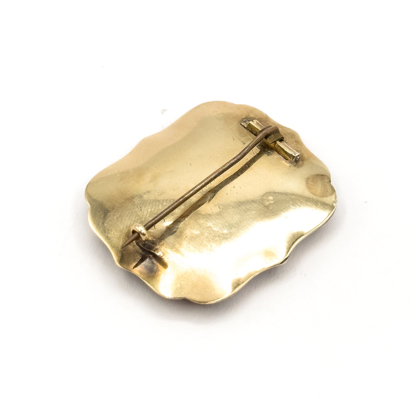 Victorian Woven Hair Memorial Brooch in Yellow Gold
