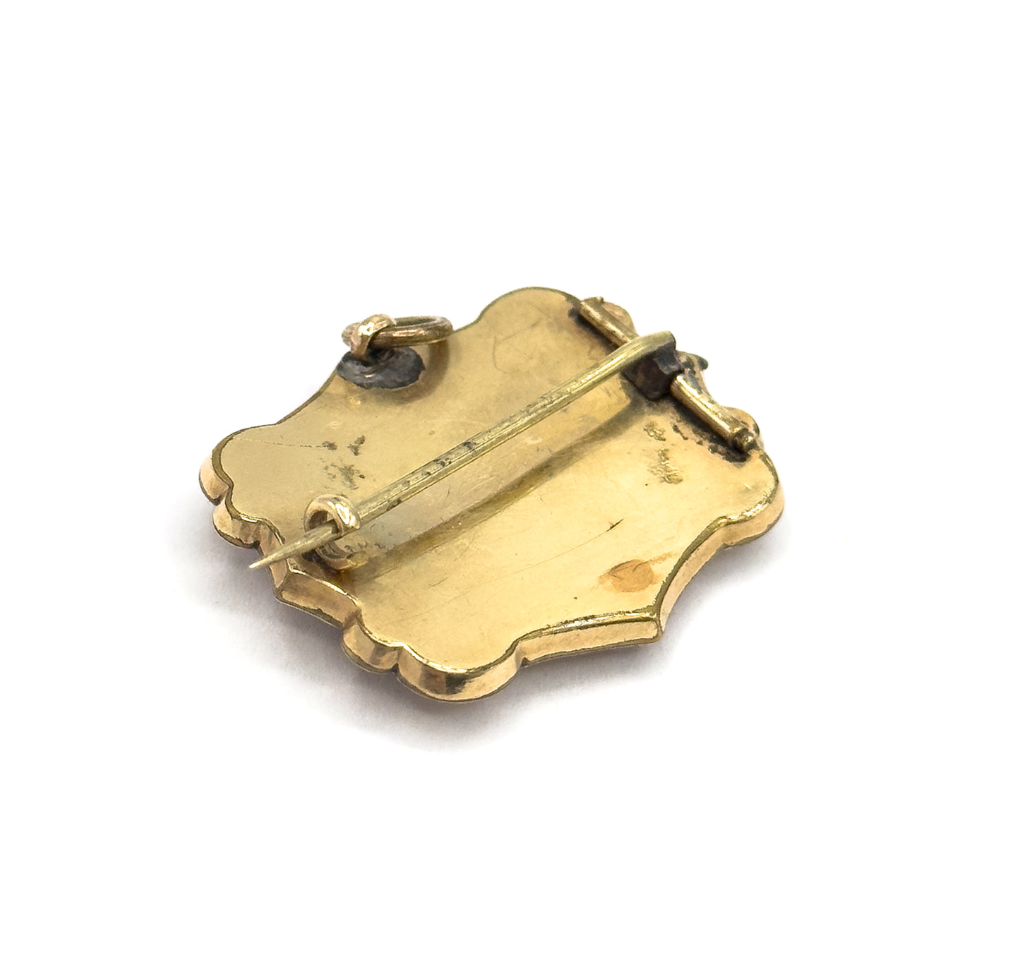 Victorian Mourning Hair Brooch in Gold Fill