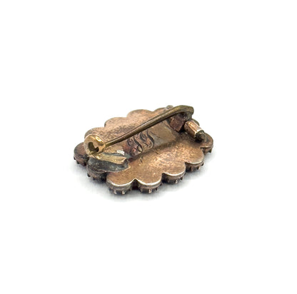 Late 20th Century “French Jet” Brooch in Gold Plated Metal