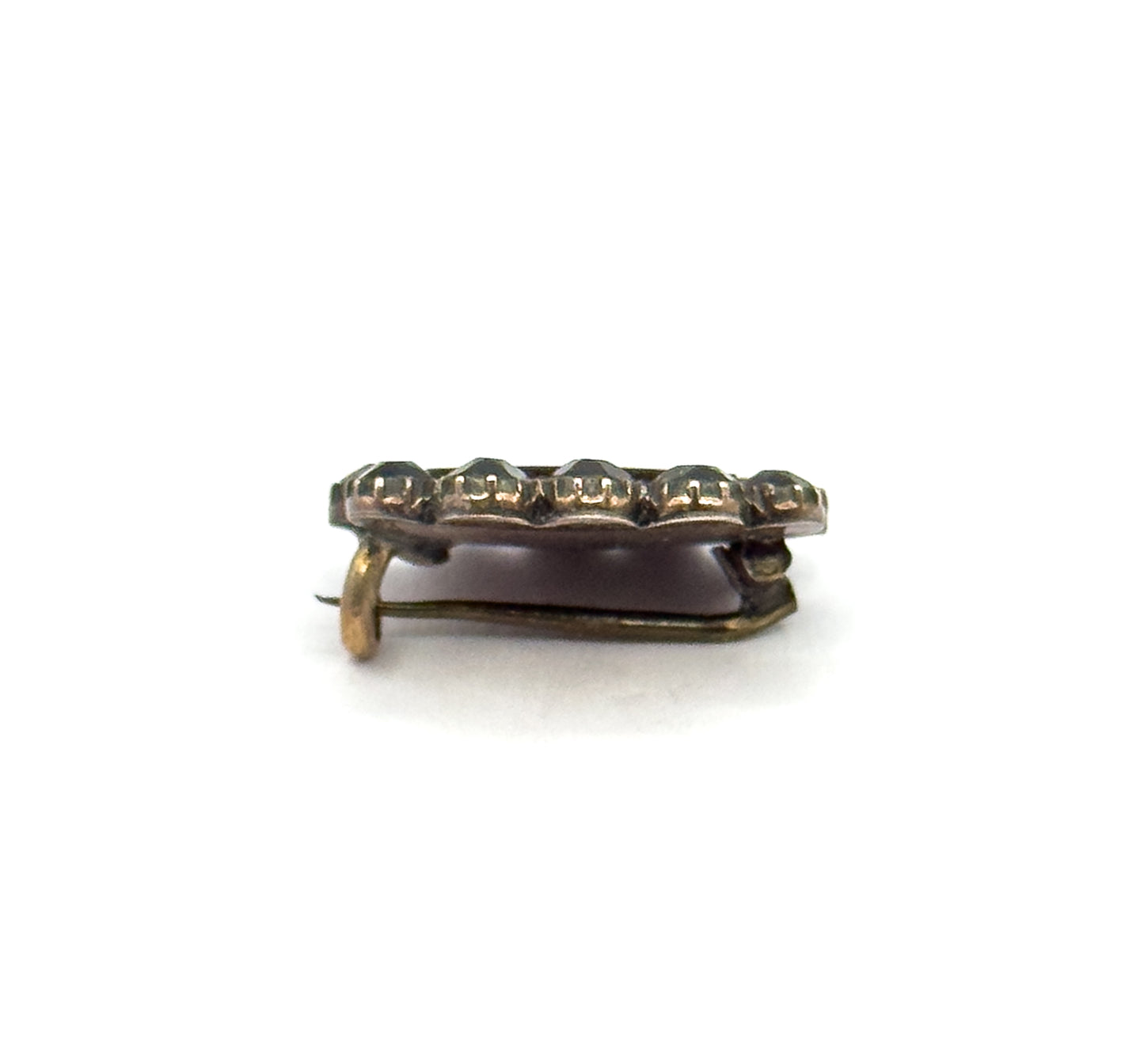 Late 20th Century “French Jet” Brooch in Gold Plated Metal