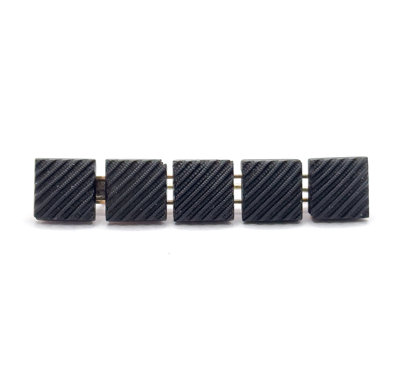 Victorian Crepe Stone Bar Brooch Mourning Jewelry