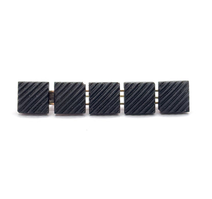 Victorian Crepe Stone Bar Brooch Mourning Jewelry