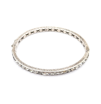Art Deco Glass Channel Bracelet in Sterling Silver