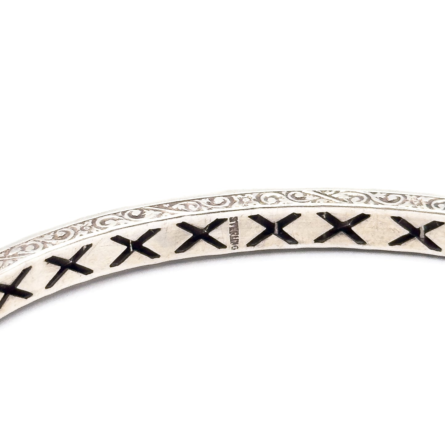 Art Deco Glass Channel Bracelet in Sterling Silver