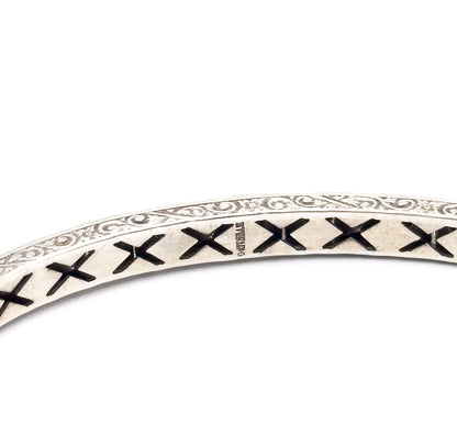 Art Deco Glass Channel Bracelet in Sterling Silver