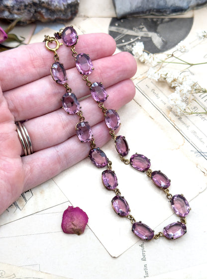 Victorian Amethyst Paste Riviere Necklace in Purple