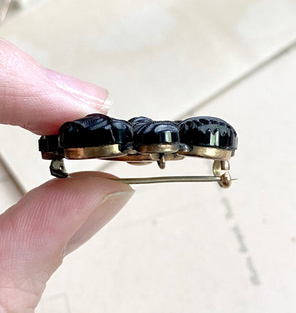 Antique mourning jewelry, Victorian Crepe stone mourning brooch, crepestone black brooch, vintage mourning, gift for goth girlfriend, 1800s