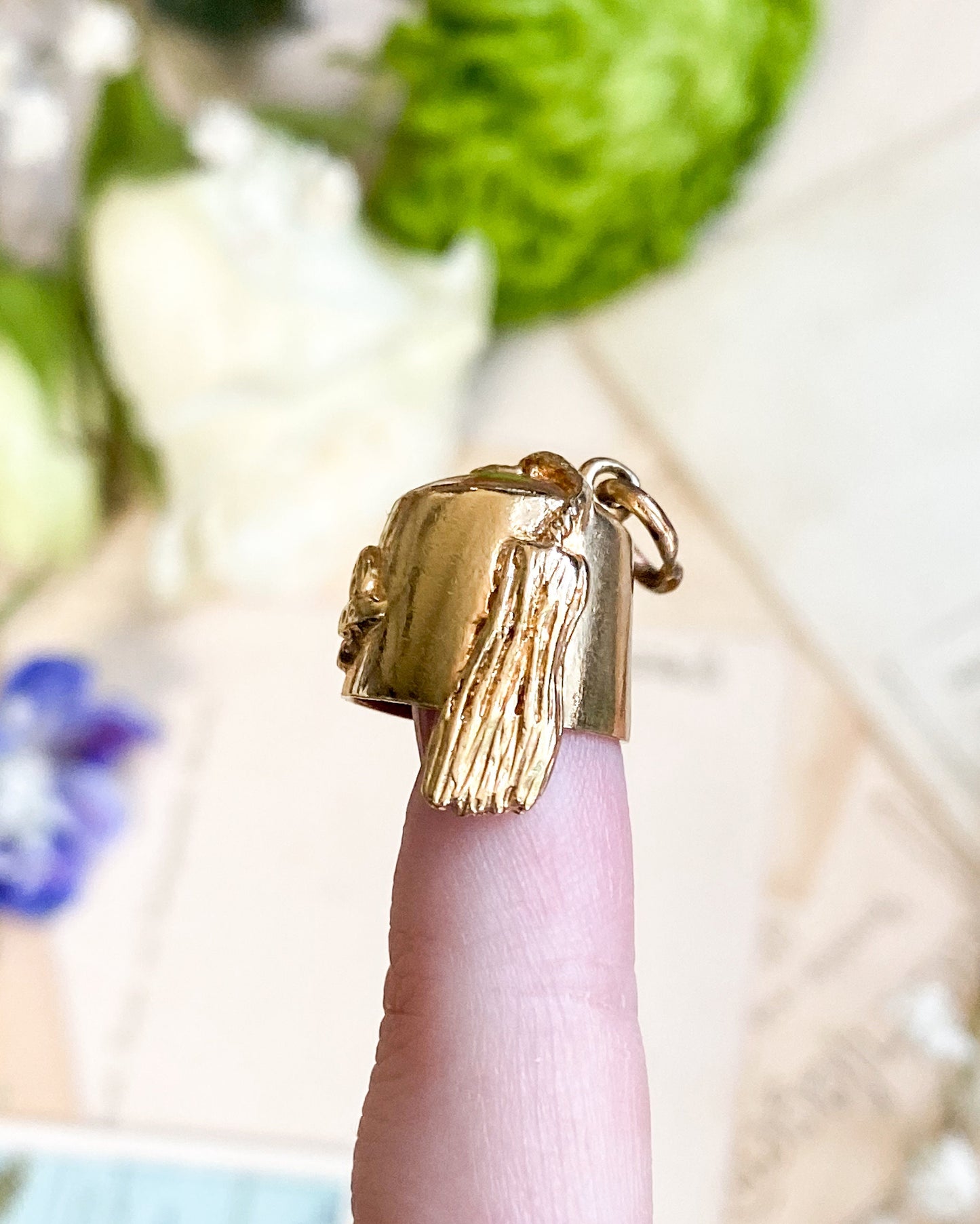 Vintage Fez Hat Charm Shriner Cap in 14K Yellow Gold