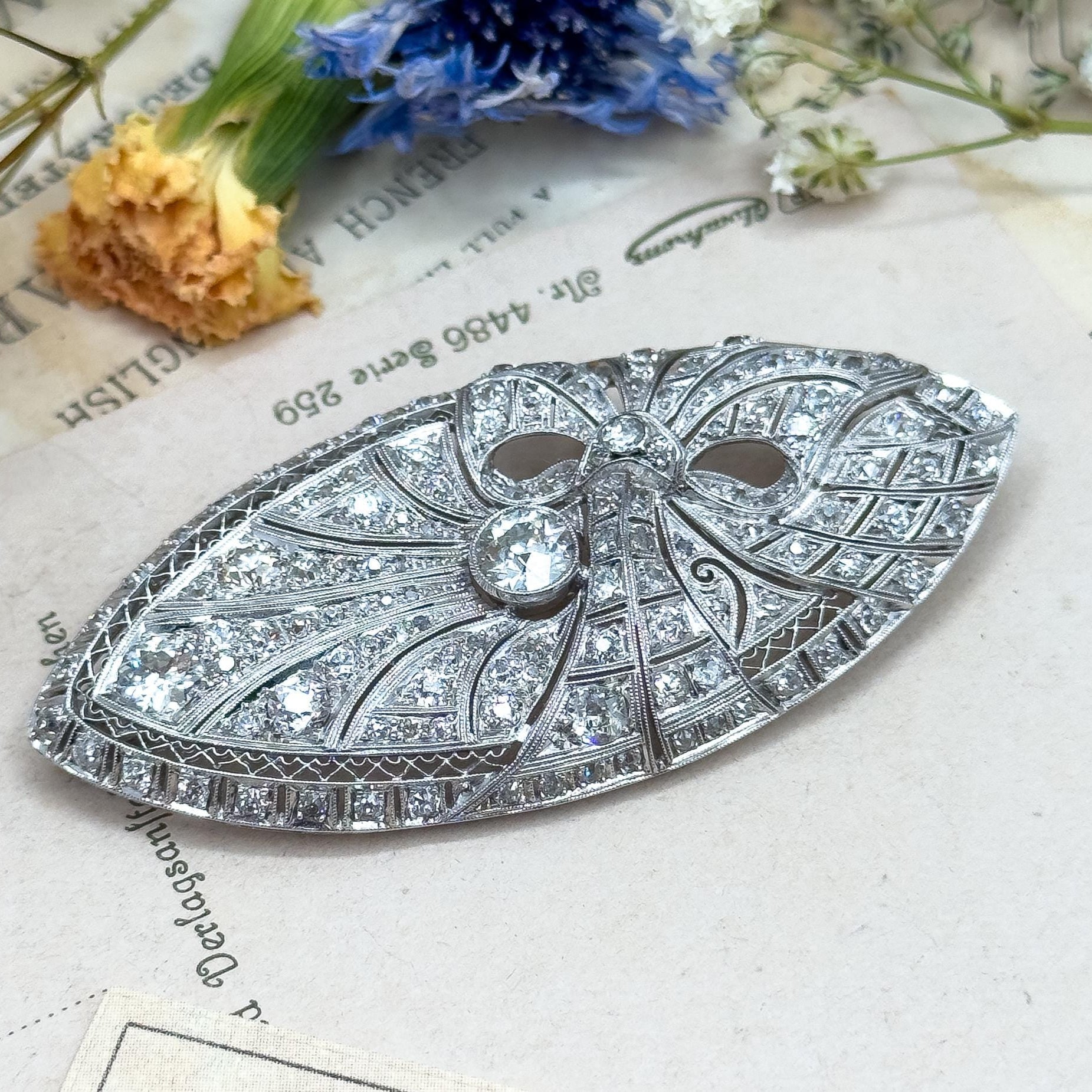 Antique Diamond Art Deco Brooch