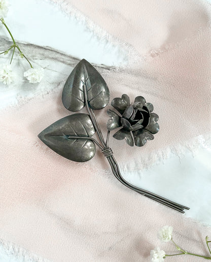 Vintage Sterling Flower Brooch image 4