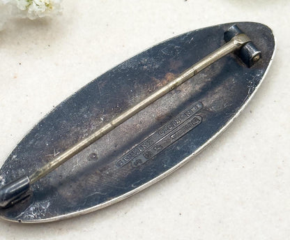 Vintage Watson Cloissone Enamel Brooch in Sterling Silver midcentury enamel brooch