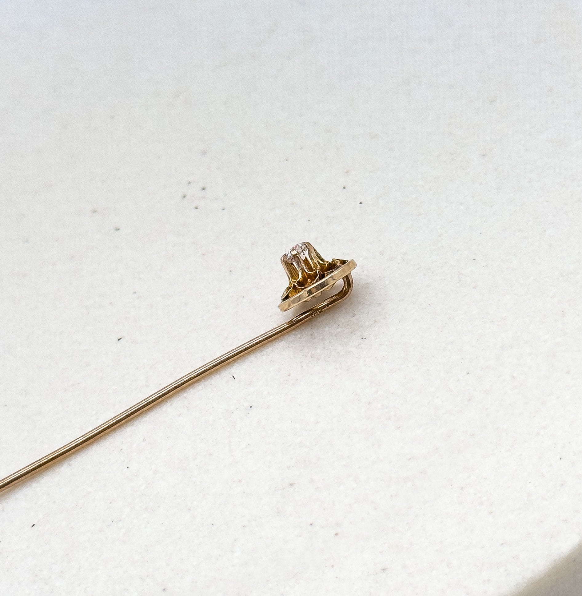Antique Diamond Stick Pin in Yellow Gold image 5