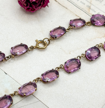 Victorian Amethyst Paste Riviere Necklace in Purple