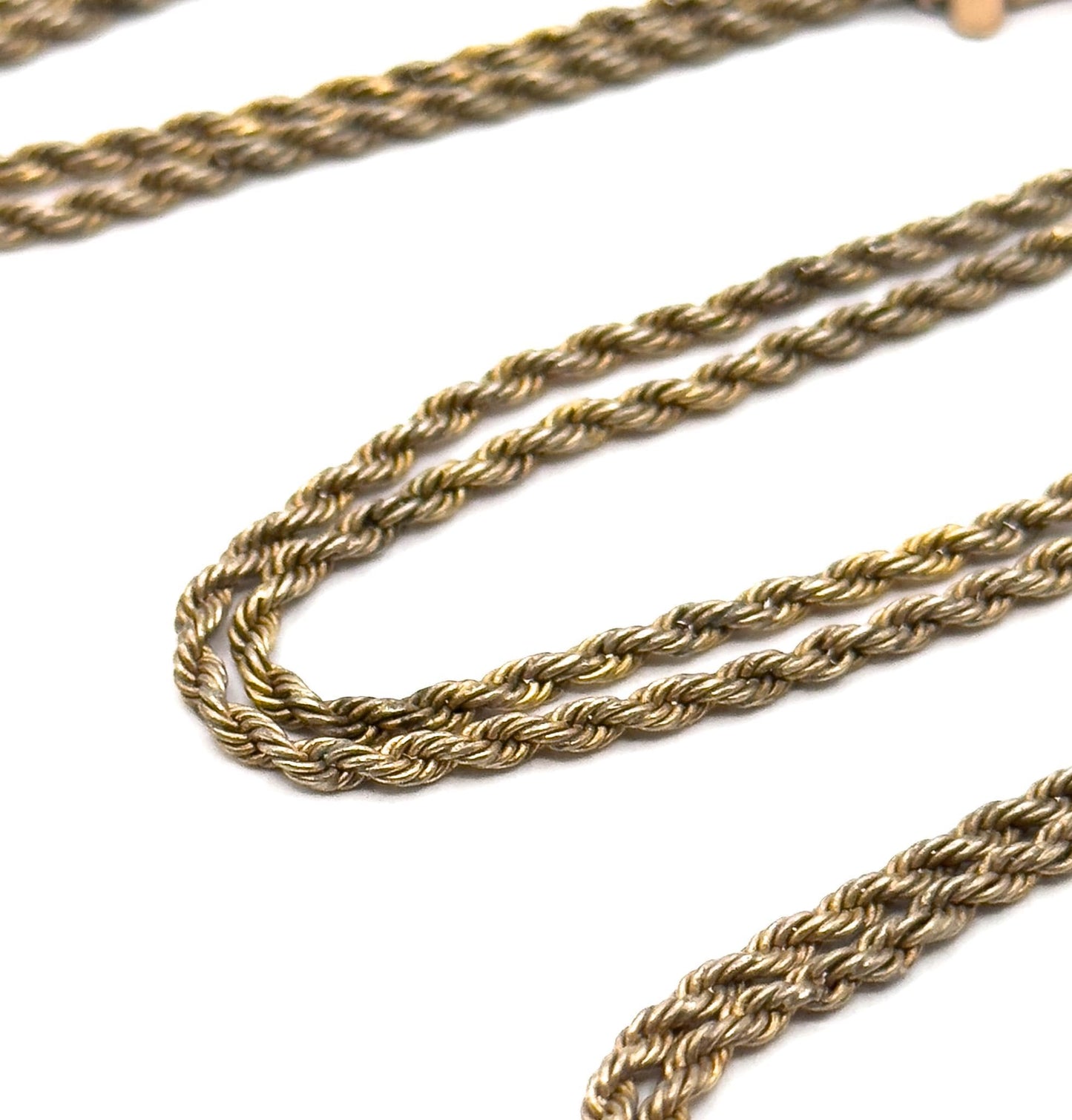 Antique Victorian Gold Filled Long Guard Chain with Opal Pearl Slider (AS IS)