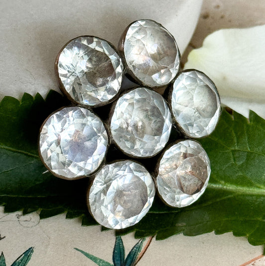 Antique Georgian Paste Brooch Flower Brooch