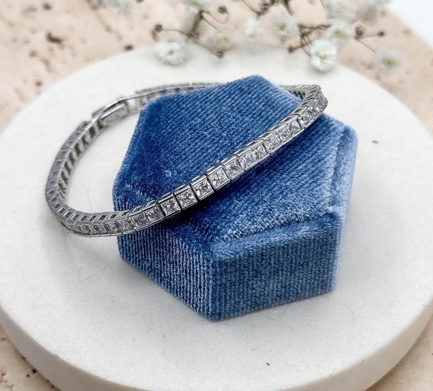 Vintage Crislu Brand Sterling Silver Line Bracelet