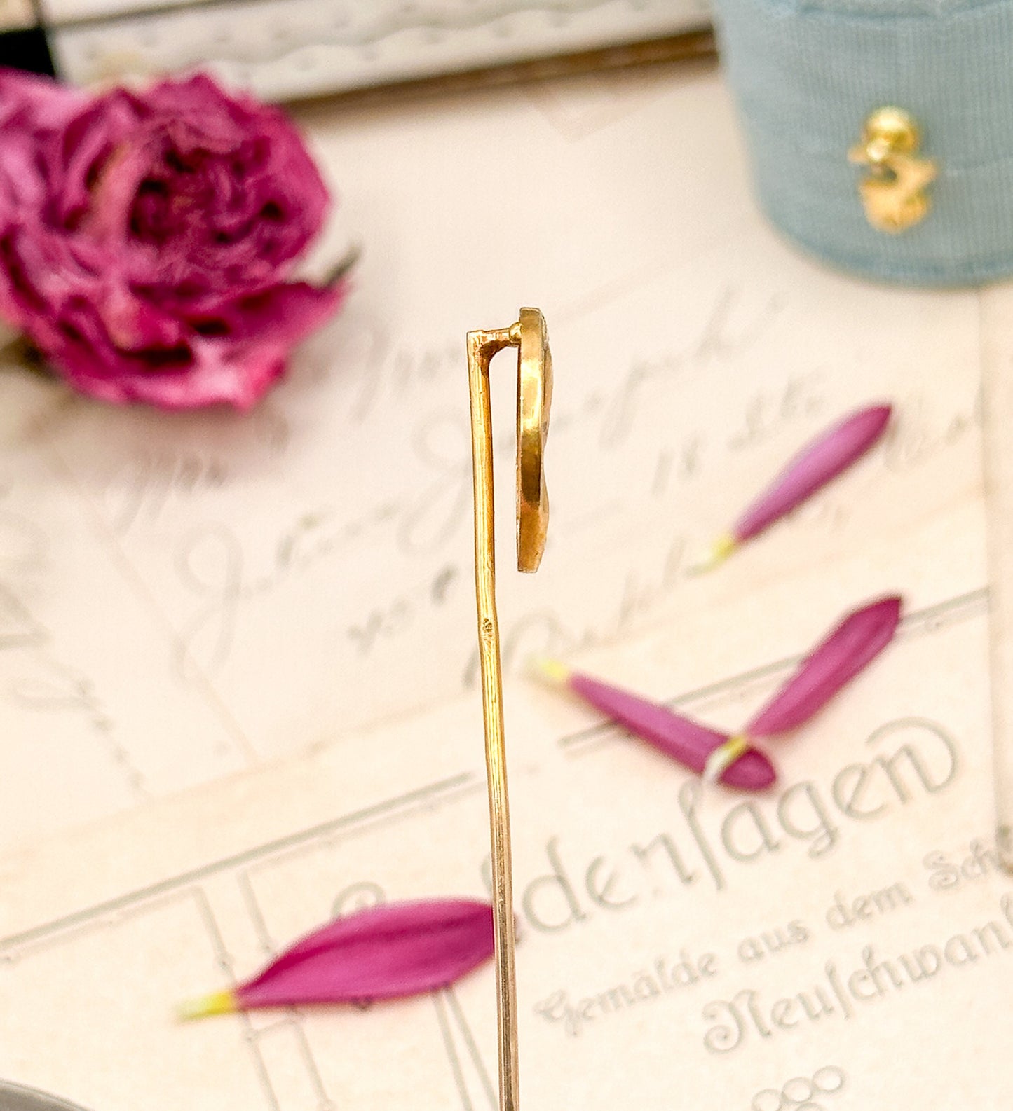 RARE Art Nouveau Stick Pin by Frédéric de Vernon, Antique Medallion pin, La Nuit French Pin