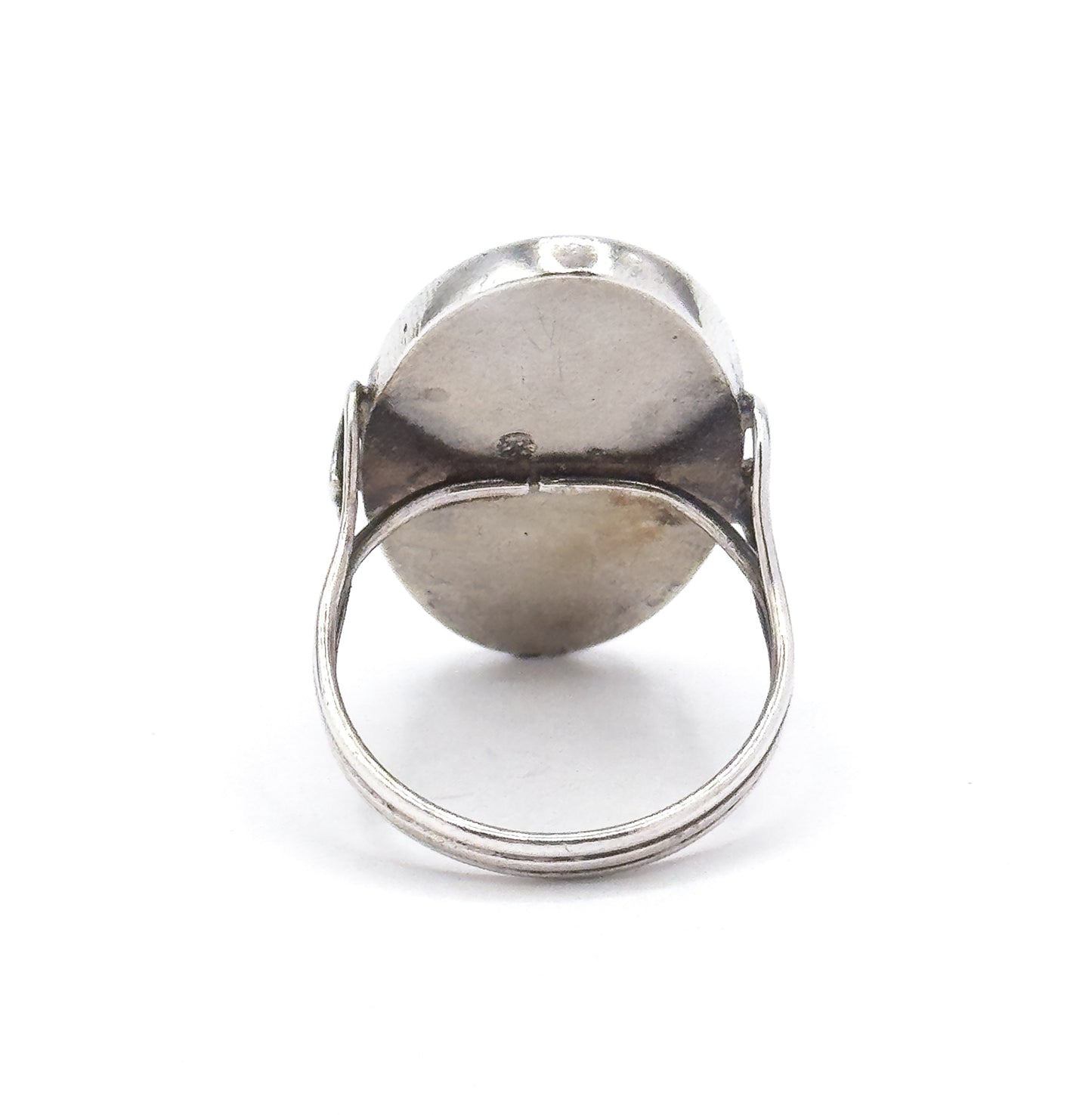 Vintage Handmade Jasper Statement Ring in Silver image 7