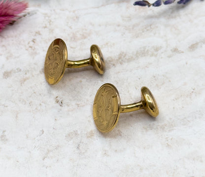Vintage Mens Cufflinks Gold Tone vintage cufflinks