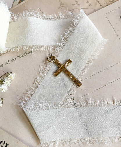 Vintage 9K Gold Cross Charm Cross Pendant