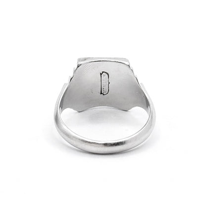 Vitallium Signet Ring: Mid-Century Initial Ring, Size 8.5