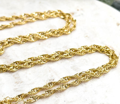 Vintage Open Rope Chain 18in, 2.3mm in 14K Yellow Gold