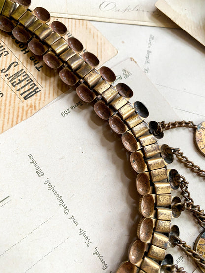 Vintage Handmade Coin Necklace Mixed Metals