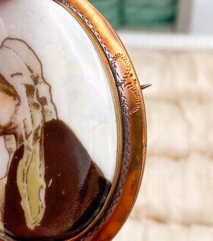 Antique Large Whistlers Mother Brooch