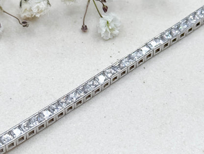 Vintage Crislu Brand Sterling Silver Line Bracelet