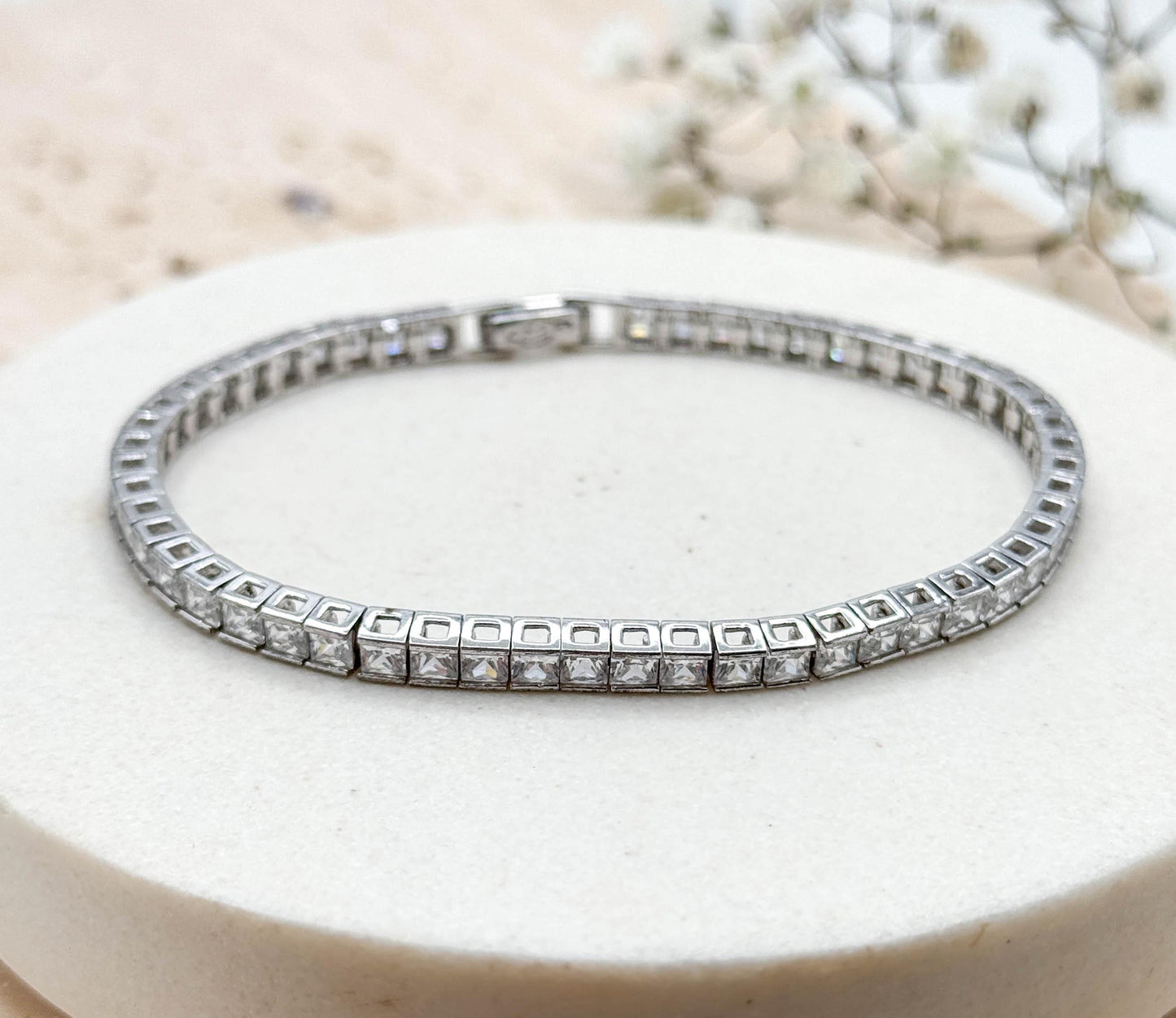 Vintage Crislu Brand Sterling Silver Line Bracelet