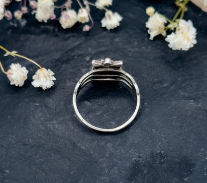 Vintage Native Turquoise and Silver Ring Turquoise Pinky Ring